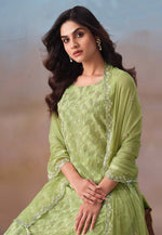 Load image into Gallery viewer, Pista Green Chiffon Embroidered Pakistani Suit
