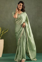Load image into Gallery viewer, Pista Green Chiffon Lehenga Saree
