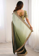 Load image into Gallery viewer, Pista Green Chinon Silk Half N Half Saree

