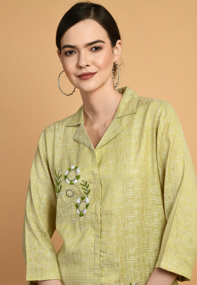 Pista Green Cotton Co-Ords Set