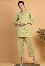 Load image into Gallery viewer, Pista Green Cotton Co-Ords Set
