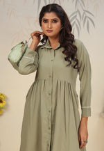 Load image into Gallery viewer, Pista Green Cotton Kurta Set With Pant
