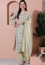 Load image into Gallery viewer, Pista Green Cotton Pakistani Suit
