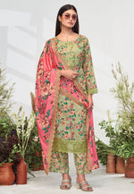 Load image into Gallery viewer, Pista Green Cotton Pakistani Suit
