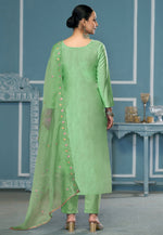 Load image into Gallery viewer, Pista Green Cotton Pakistani Suit
