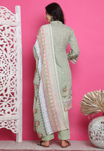 Load image into Gallery viewer, Pista Green Cotton Pant Style Suit
