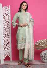 Load image into Gallery viewer, Pista Green Cotton Pant Style Suit
