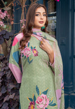 Load image into Gallery viewer, Pista Green Cotton Readymade Pant Style Suit

