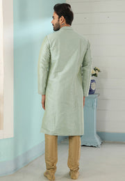 Pista Green Dupion Silk Kurta Pajama