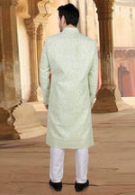 Load image into Gallery viewer, Pista Green Georgette Indo Western Sherwani
