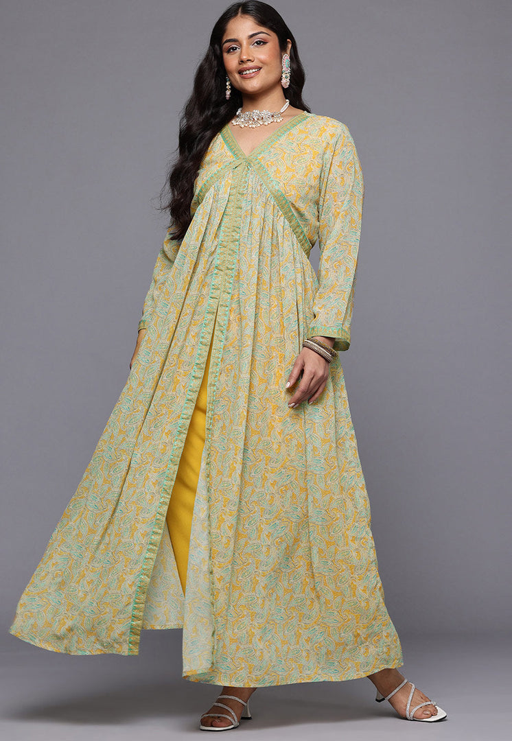 Pista Green Georgette Kurta Set With Pant
