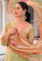 Load image into Gallery viewer, Pista Green Georgette Pant Style Suit

