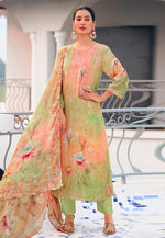 Load image into Gallery viewer, Pista Green Georgette Pant Style Suit
