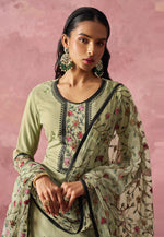 Load image into Gallery viewer, Pista Green Georgette Readymade Pant Style Suit
