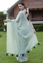 Load image into Gallery viewer, Pista Green Georgette Saree With Blouse
