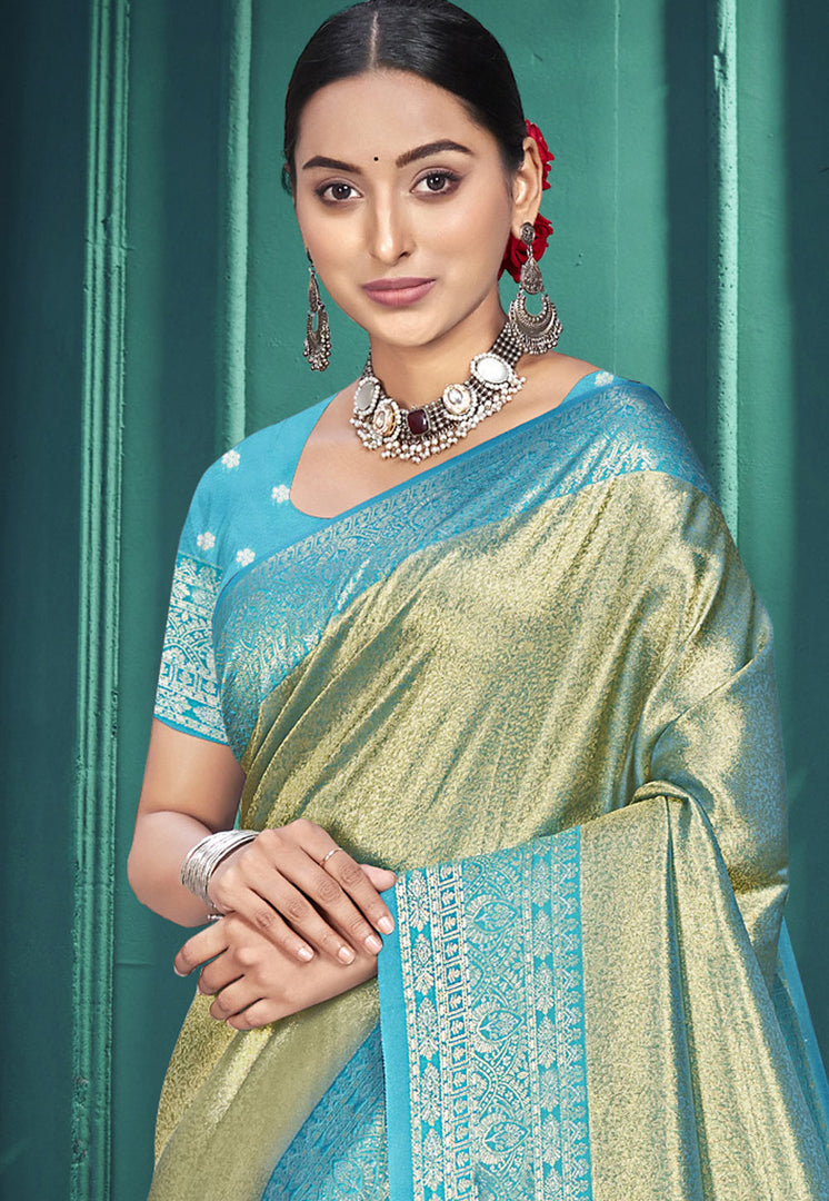 Pista Green Kanjivaram Silk Saree