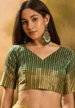 Load image into Gallery viewer, Pista Green Khadi Saree With Blouse
