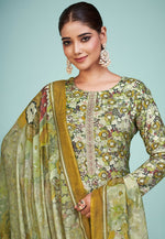Load image into Gallery viewer, Pista Green Muslin Pakistani Suit
