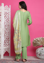 Load image into Gallery viewer, Pista Green Muslin Pakistani Suit
