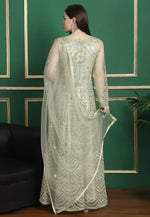 Load image into Gallery viewer, Pista Green Net Embroidered Anarkali Suit
