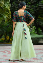 Load image into Gallery viewer, Pista Green Satin Silk Gown

