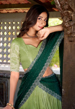 Load image into Gallery viewer, Pista Green Silk Circular Lehenga Choli
