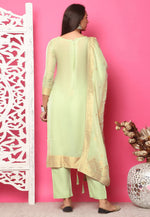 Load image into Gallery viewer, Pista Green Silk Jacquard Pant Style Suit
