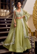 Load image into Gallery viewer, Pista Green Silk Lehenga Choli
