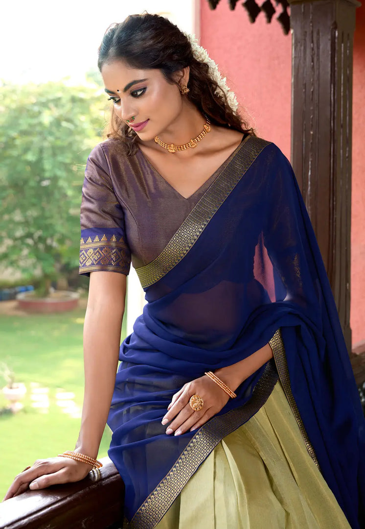 Pista Green Silk Lehenga Choli