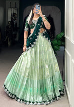 Load image into Gallery viewer, Pista Green Silk Lehenga Choli
