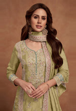 Load image into Gallery viewer, Pista Green Silk Pakistani Suit
