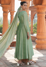 Load image into Gallery viewer, Pista Green Silk Readymade Anarkali Suit
