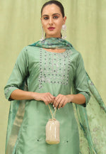 Load image into Gallery viewer, Pista Green Silk Readymade Pakistani Suit
