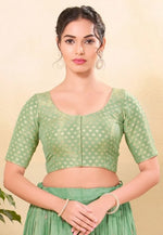 Load image into Gallery viewer, Pista Green Tissue Readymade Blouse
