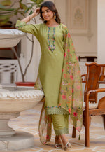Load image into Gallery viewer, Pista Green Viscose Readymade Pakistani Suit

