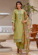 Load image into Gallery viewer, Pista Green Viscose Readymade Pakistani Suit
