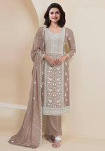 Load image into Gallery viewer, Prachi Desai Brown Faux Georgette Pant Style Suit
