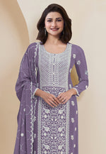 Load image into Gallery viewer, Prachi Desai Lavender Faux Georgette Pakistani Suit
