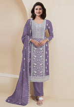 Load image into Gallery viewer, Prachi Desai Lavender Faux Georgette Pakistani Suit
