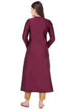 Load image into Gallery viewer, Purple Art Silk Kurta Set With Pent
