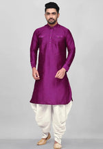 Load image into Gallery viewer, Purple Art Silk Pathani Suit
