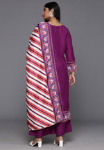 Load image into Gallery viewer, Purple Art Silk Readymade Palazzo Suit
