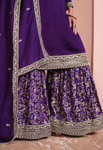 Load image into Gallery viewer, Purple Art Silk Sharara Suit
