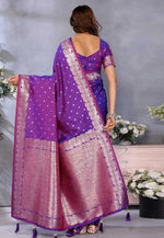 Load image into Gallery viewer, Purple Banarasi Silk Saree
