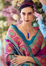 Load image into Gallery viewer, Purple Banarasi Silk Saree
