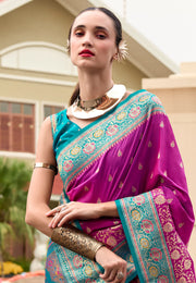 Purple Banarasi Silk Saree