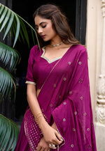 Load image into Gallery viewer, Purple Chanderi Lehenga Choli
