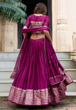 Load image into Gallery viewer, Purple Chanderi Lehenga Choli
