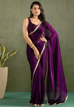 Load image into Gallery viewer, Purple Chiffon Lehenga Saree
