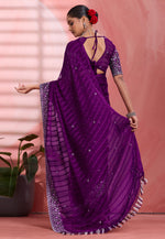 Load image into Gallery viewer, Purple Chiffon Saree With Blouse